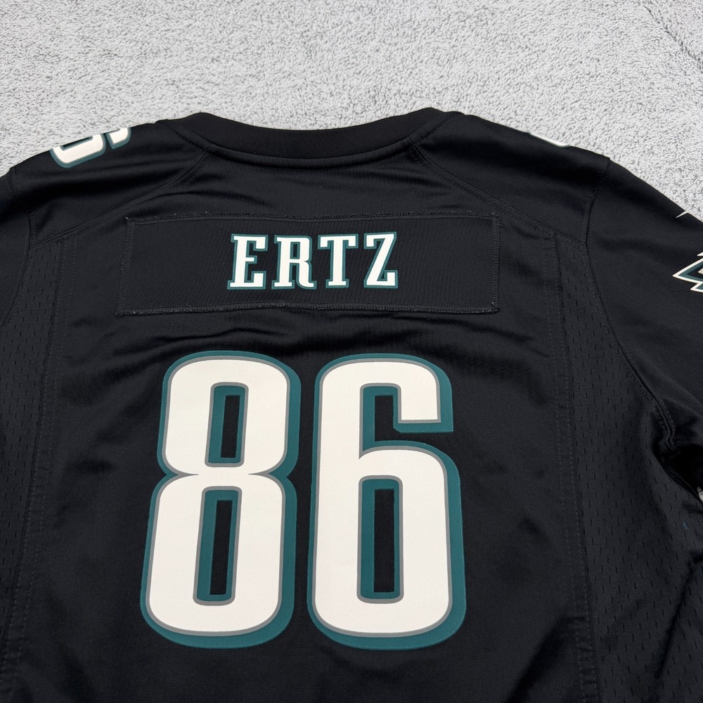 Philadelphia Eagles Superbowl Jersey Womens Medium Black Football Zach Ertz Nike - Picture 10 of 13